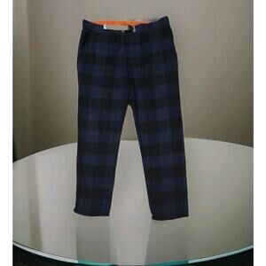 White Sand 88 Slim Chinos Casual Cotton Blend Plaid Pants 48